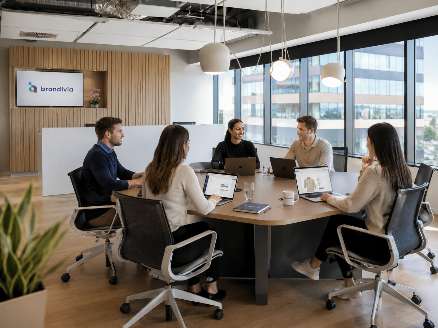 Zespół Brandivia przy pracy nad projektem digital